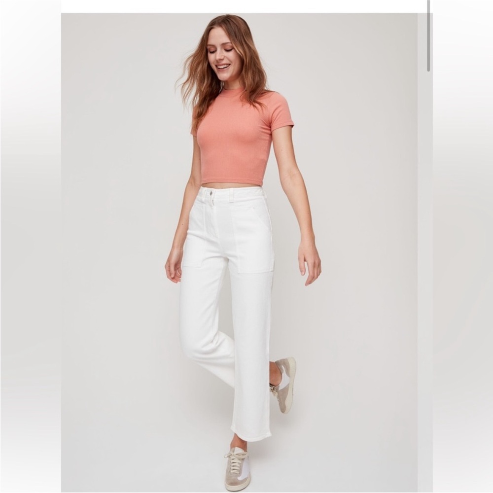 Wilfred Free Modern Utility White Denim Pants Size 0